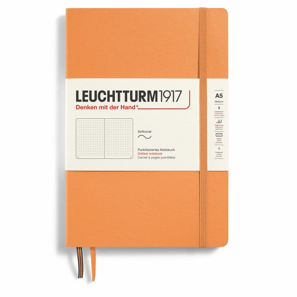 Muistikirja A5 Leuchtturm1917 Soft Dotted Apricot, pehmeäkantinen pistesivut Online Sale